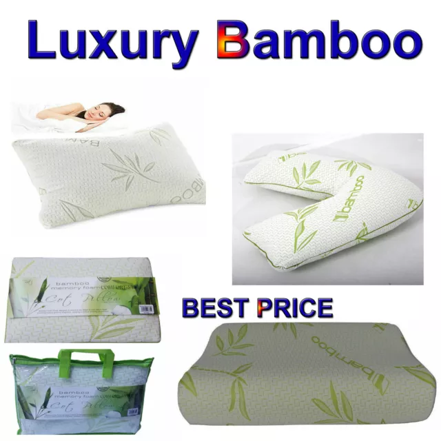Luxurious Pillow Memory Foam Bamboo Orthopedic - Cot Bed Pillow Anti-Allergenic