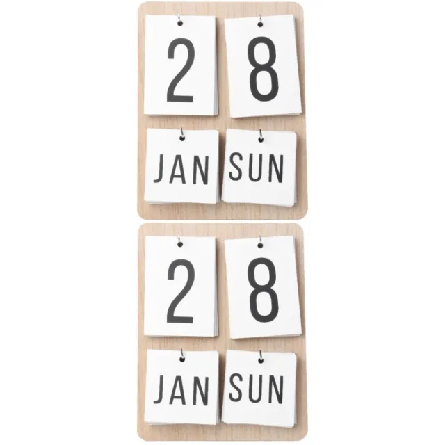 2 PIEZAS Calendario Decoración De Mesa De Madera Regalos Año Nuevo Tapón De Pared Año