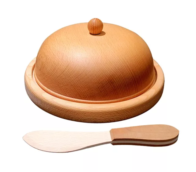 Big Wooden Butter Dish - stylish decoration kitchen cheese + Butter Knife /M05