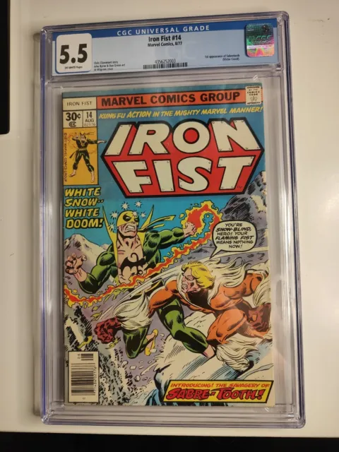 Iron Fist #14 Cgc 5.5 Ow 1St Sabretooth Marvel Comics 1977 Xmen