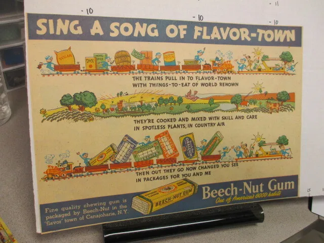 newspaper ad premium 1930s BEECH NUT chewing gum comic railroad train Beechies