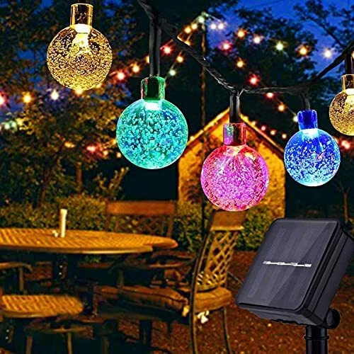 Qxmcov Guirlande Lumineuse Extérieur Solaire 7 M 50 LED Guirlande Lumineuse S...