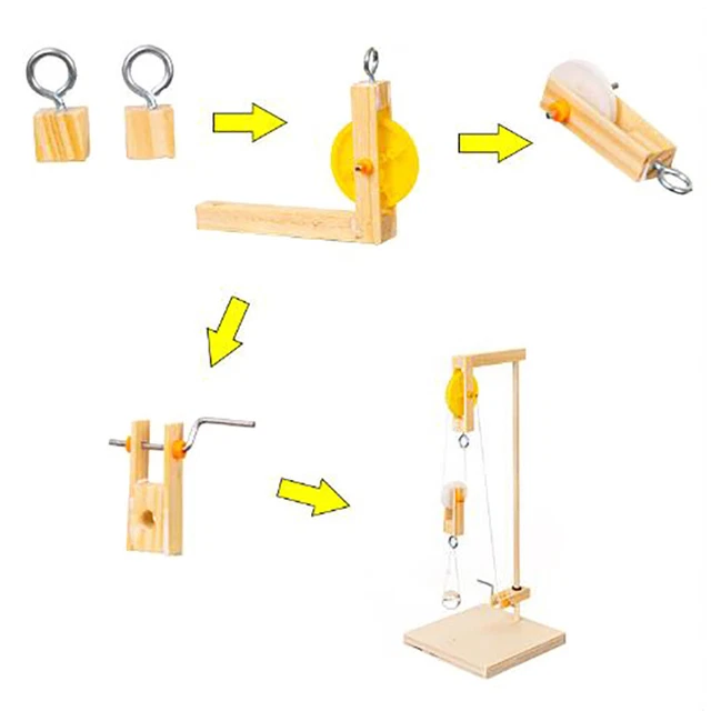 Kit modello esperimento scientifico fai da te per bambini gru manuale giocattolo apprendimento educazione T*jy