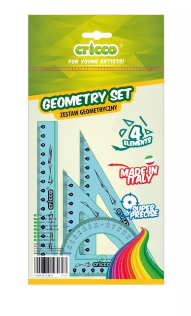 Geometrie-Set 4-tlg Lineal Winkelmesser Geodreiecke Set Schul Lineal 2