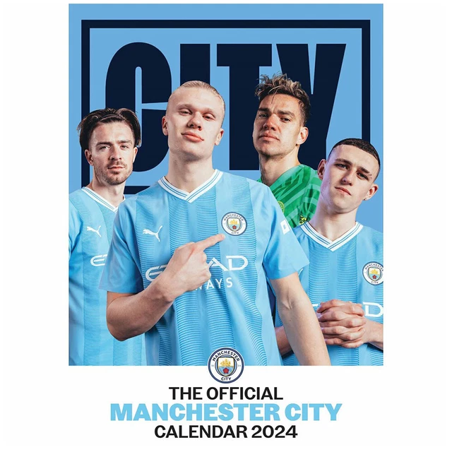 MANCHESTER CITY FC A3 Calendar 2024 Official MCFC Merch Great Gift Idea