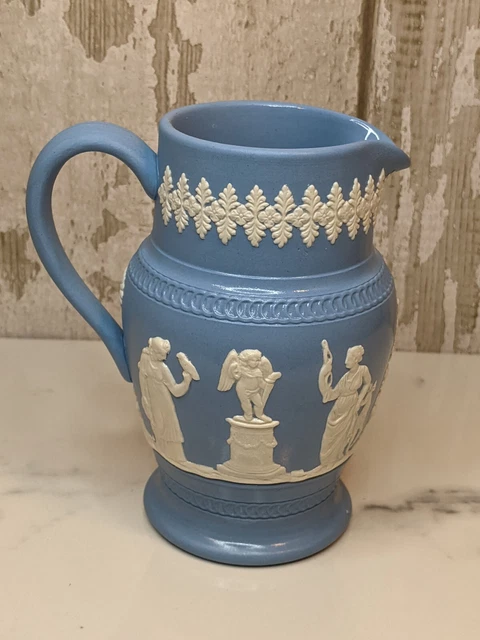 Jasperware blau weiß 5"" KRUG. DUDSON HANLEY ENGLAND 1949 griechisches Thema 4
