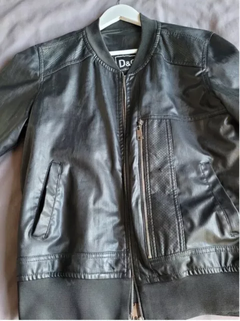 MENS BLACK DOLCE And Gabbana leather Bomber jacket xl £99.00 - PicClick UK