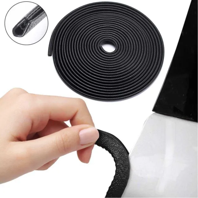 20 Feet Car Door Edge Moulding Trim Black Lock Guard Rubber Seal Protector Strip