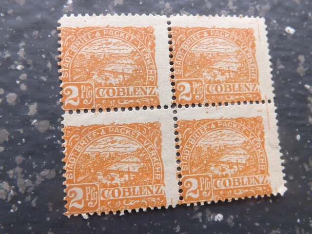 Privatpost / Stadtpost Koblenz 1** im Viererblock