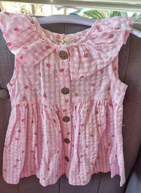 Next Baby Girl Strawberry Print Dress 9-12 months