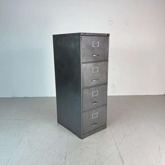 Vintage Industrial Desprotegido Metálica Gaveta Gabinete Pecho De 4 Cajones #