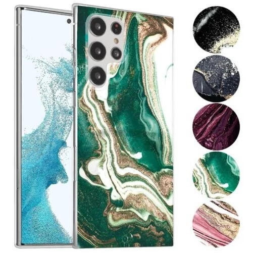 Coque pour Samsung Galaxy S22 Ultra Étui Marbre Téléphone Portable en Silicone