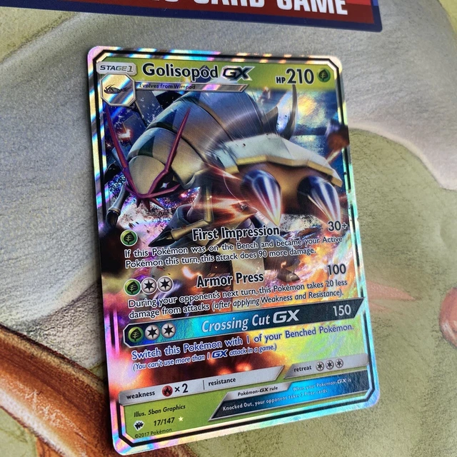 Golisopod GX 17/147 brennende Schatten Pokémon TCG halbe Kunst Holo-Karte 2