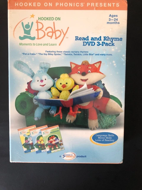 HOOKED ON BABY Read and Rhyme Set 3 DVD 3-Disc Set Phonics Nursery