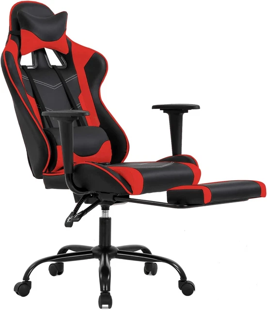 Gaming Chair Office Chair Ergonomic Desk Chair with Footrest Arms Lumbar Support