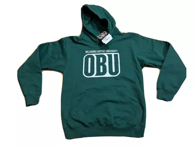 Oklahoma Baptist University Men’s Green Hoodie Sweatshirt Size Small NWT