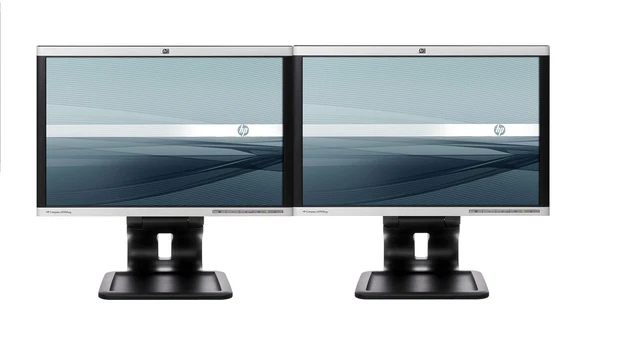 19 INCH DUAL MONITOR MATCHING WIDESCREEN Height Adjustable Screen VGA ...