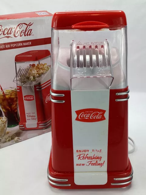 Coca-Cola Red Mini Countertop Popcorn Machine by Nostalgia Air Pop without Oil