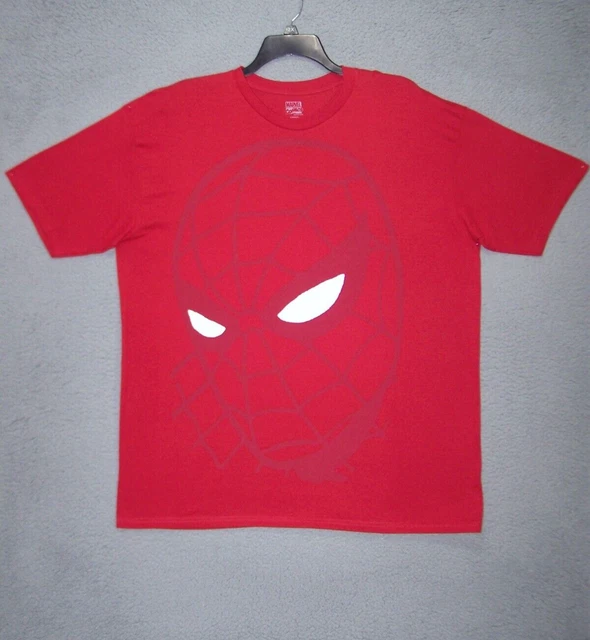 Spiderman Shirt Adult Extra Large Red Graphic Marvel Comics Cotton Movie Mens