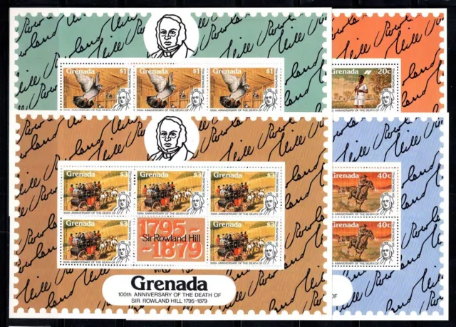 Grenada 1980 Mi. 1036-39 Kleinbogen 100% Postfrisch Rowland Hill,20 C...