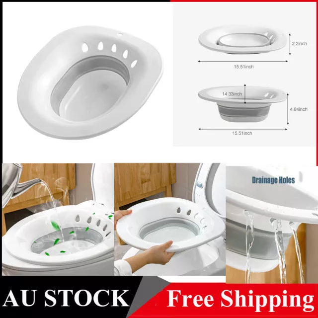 Collapsible  Toilet Sitz Bath For Postpartum Hemorrhoids Patients AU K8U2