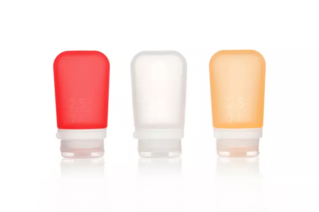 humangear GoToob+ 3er Pack - 74 ml transparent/rot/orange