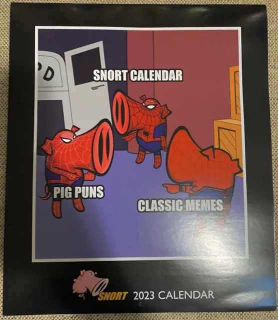 NEW SNORT 12 Months Pig Puns Cartoon Memes 2023 Wall Calendar Funny Gag