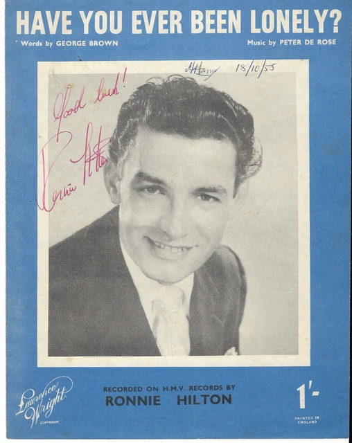 Signed - Ronnie Hilton - Have You Ever Been Lonely - Sheet Music