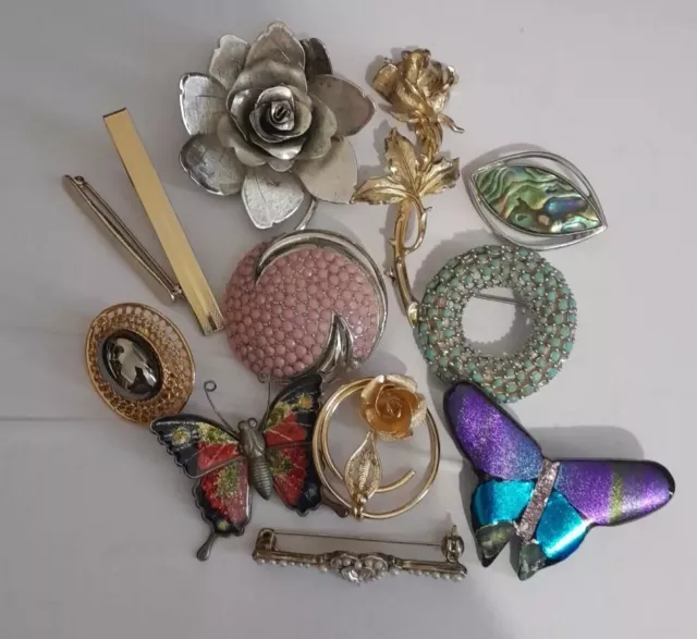 Bulk Lot Vintage To Now Brooches Tie Clip, Scarf Clip Sarah Coventry, Coro,...