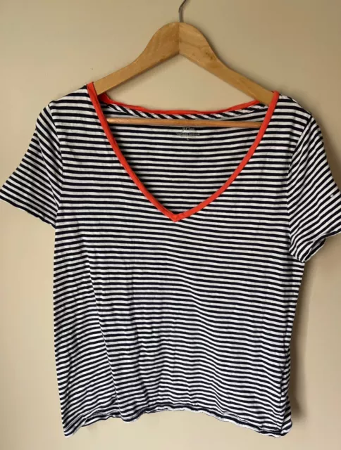 Jcrew Vintage Cotton Striped Contrast Tee Size Large