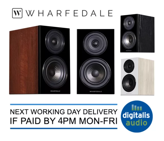 Wharfedale Diamond 12.1 Bookshelf Speakers Black, Light Oak or Walnut