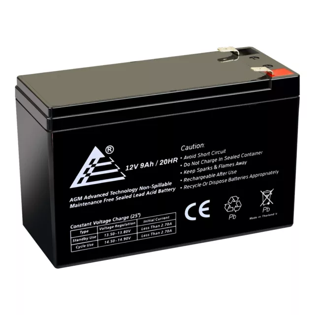 12V 9AH sealed lead acid battery for ups/surge protector replaces apc rbc27