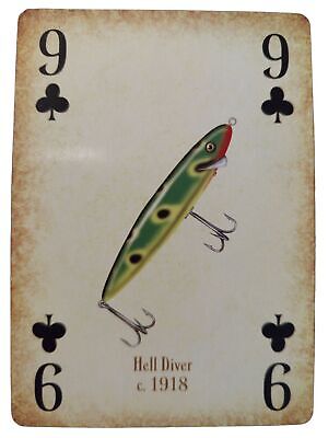 Señuelo de pesca para una sola tarjeta de juego collage 9 palos libro de recortes artesanal para hacer tarjetas Papanicolage