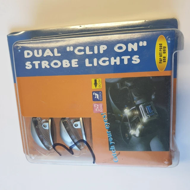 Clip On Stroboscopio 12 Volt Luce Bianco 2 Pezzi