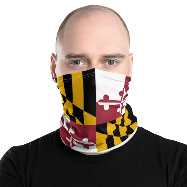 Maryland State Flag Face Mask & Neck Gaiter - Washable and Reusable