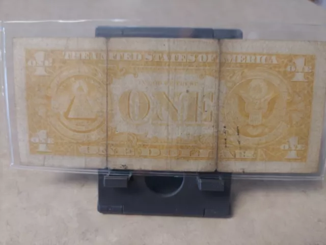 US 1969 One Dollar Bill with Faded Back Ink Insufficient By The Bank