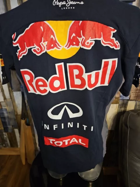 RED BULL INFINITI TEAM POLO SHIRT PEPE JEANS F1 RACING CREW Size Large VGC