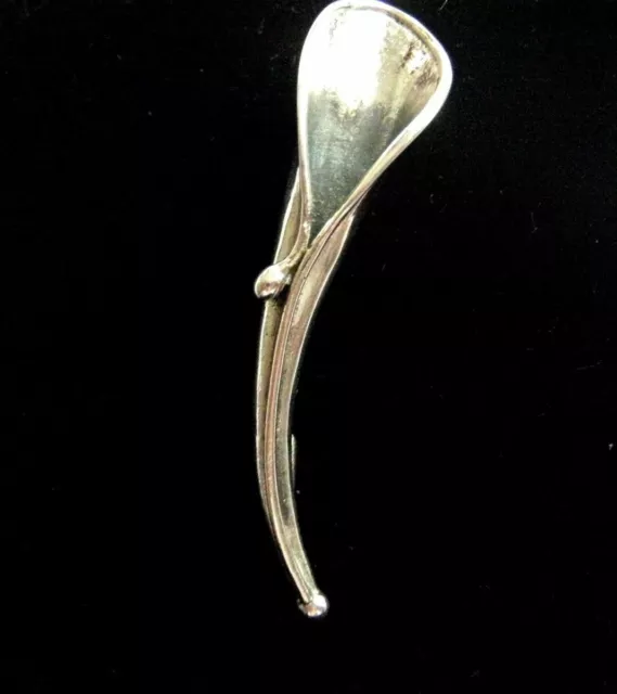 exquite sterling Silver Tussy Mussie posy flower holder lapel brooch Pin Poirot