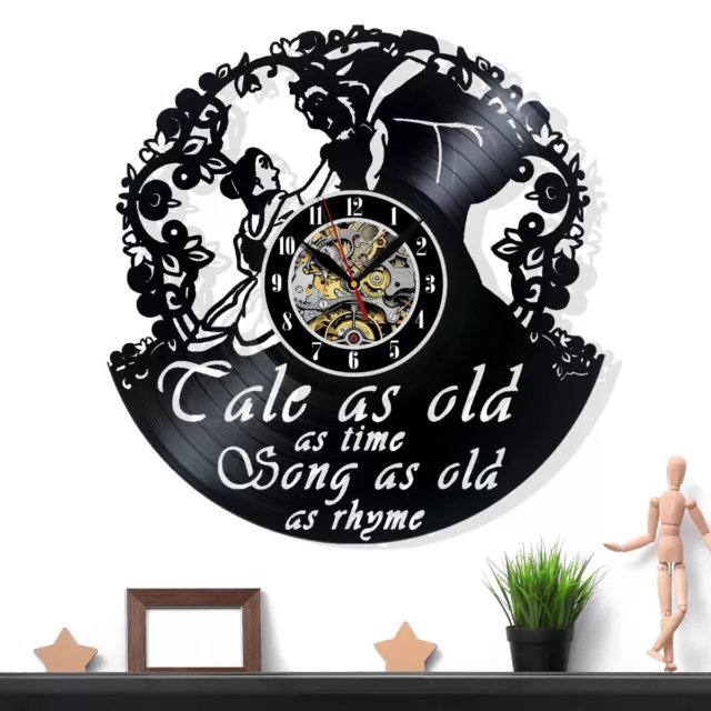 Beauty And The Beast Vinyl Record Wall Clock Gift Surprise Ideas Friends Decor