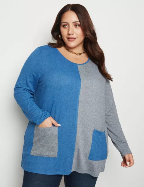 Plus Size - Womens Jumper - Long Winter Sweater - Blue Pullover - Casual | BeMe