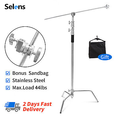 Selens Heavy Duty C STAND gobo BRACCETTO Grip testa di Tartaruga in Acciaio Inox Base 
