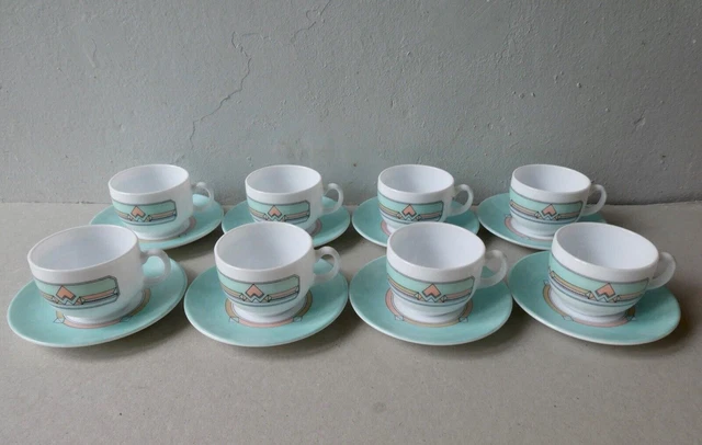 Lot De 2 Tasses à Expresso Arcopal – Modèle Square – Vintage Années 70 – Verre