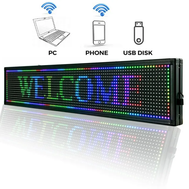 LED Sign 40" x 8" Advertising Business Message Board Restaurant Sign