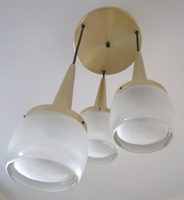 Lustre suspension cascade design Staff Leutchen 1960 waterfall lamp vintage 12