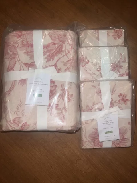 Pottery Barn Darla Toile Reversible King/Cal King Duvet W/3 Euro Shams Pottery Barn Darla Toile Reversible King/Cal King Duvet W/3 Euro Shams