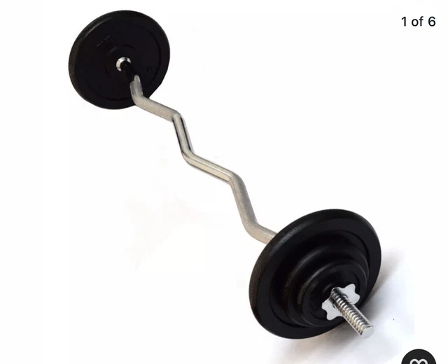 OPTI Z CURL Barbell Set EZ Bar 17kg weight 64.99 PicClick UK