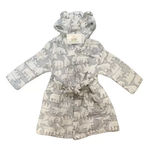 Vestido de vestir oso polar niños lana con capucha George gris ropa de noche regalo