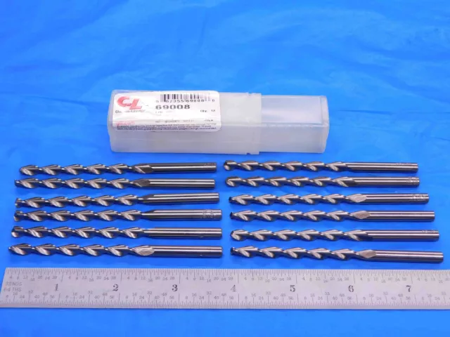 12Pcs Chicago Latrobe #8 Hss Parabolic Jobber Drill Bit 69008 150-Dh .199 Usa