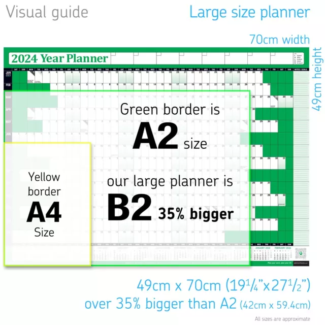 2024 Year Planner Wall Chart+Calendar+Holidays✔Staff✔Office✔WIDEST RANGE ON EBAY 3