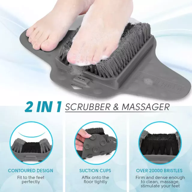 Shower Foot Scrubber with Pumice Stone, Foot Clean, Smooth, Exfoliate 3